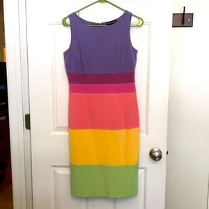 Vintage silk rainbow dress, just in time for pride month!
